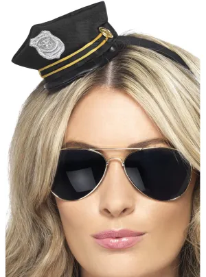 Mini Police Officer Costume Hat on Headband