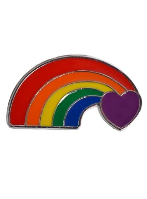Mini Rainbow and Heart Mardi Gras Costume Pin