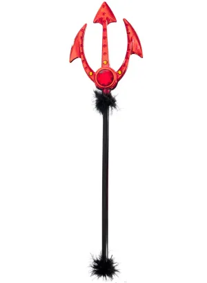 Mini Red Jewelled Devil Pitchfork Halloween Accessory