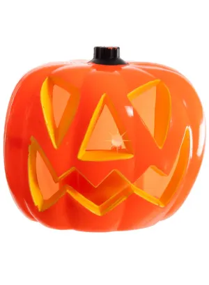Mini Scary Light Up Orange Pumpkin Halloween Decoration