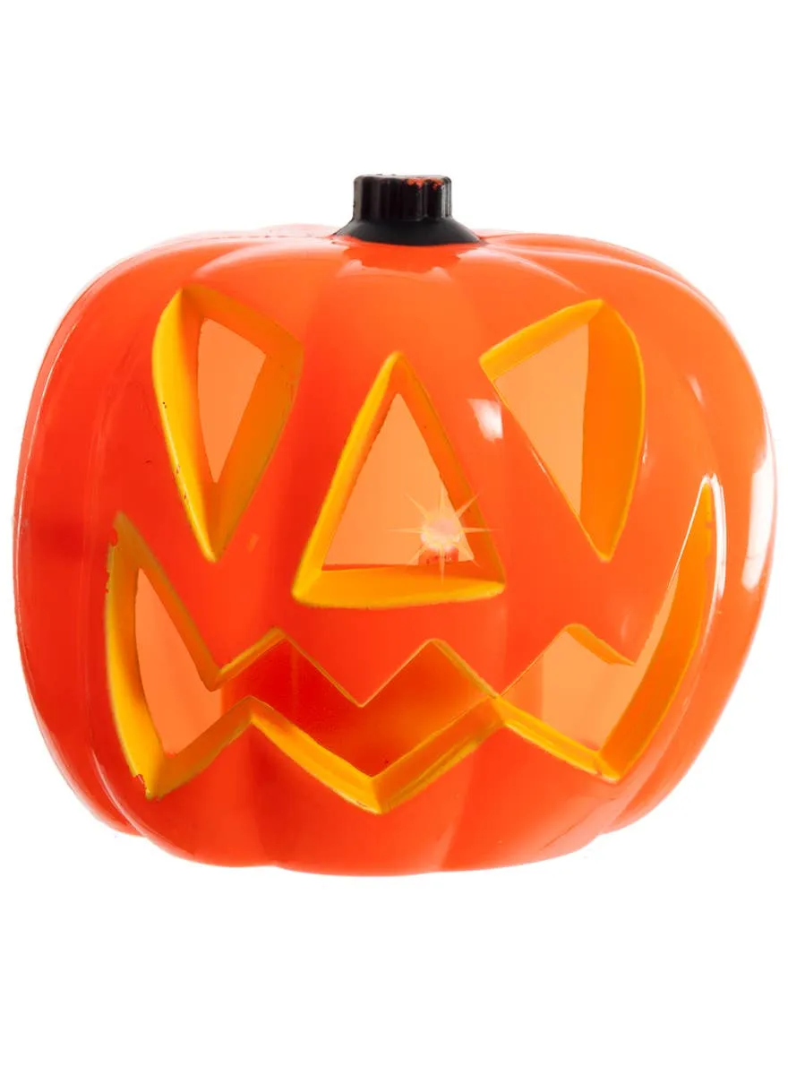 Mini Scary Light Up Orange Pumpkin Halloween Decoration