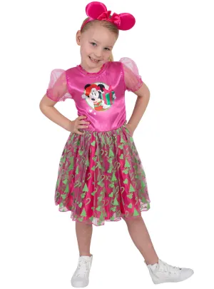 Minnie Mouse Girls Pink Christmas Costume
