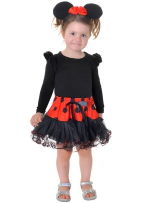 Minnie Mouse Toddler Red and Black Tutu and Headband Costume Set