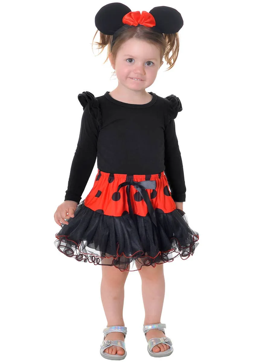 Minnie Mouse Toddler Red and Black Tutu and Headband Costume Set