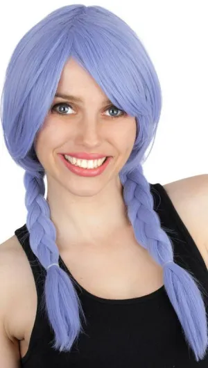 Miranda Lilac Purple Womens Side Plaits Costume Wig