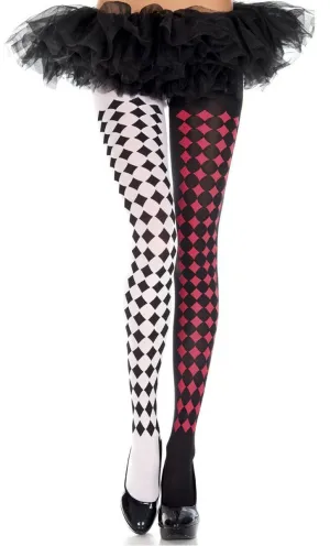 Mismatch Red and Black Harlequin Stockings