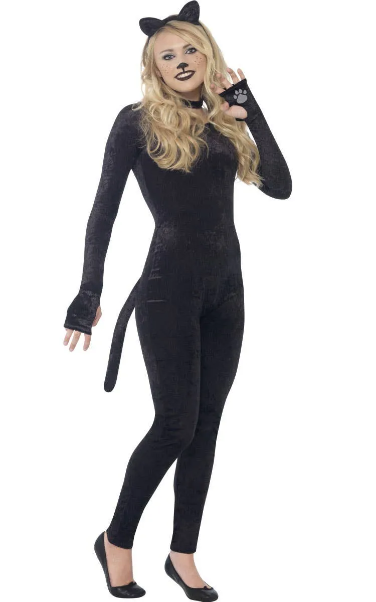 Miss Kitty Teen Girls Catsuit Halloween Costume