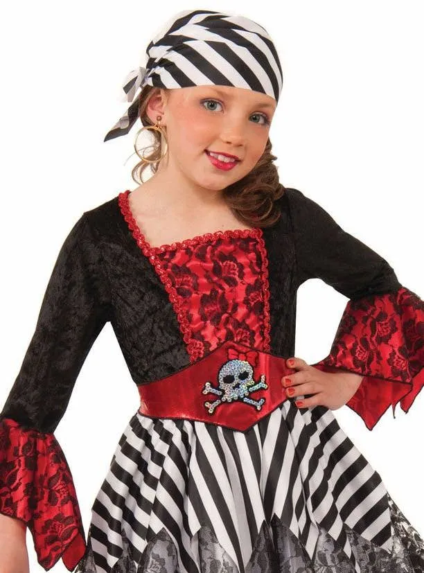 Miss Matey Girls Cute Pirate Fancy Dress Costume