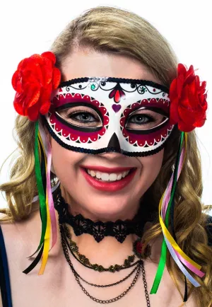 Miss Muerta Womens Sugar Skull Masquerade Mask
