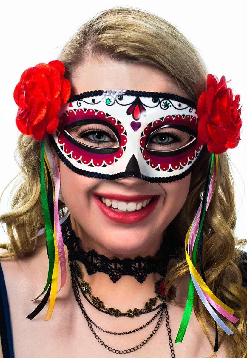 Miss Muerta Womens Sugar Skull Masquerade Mask