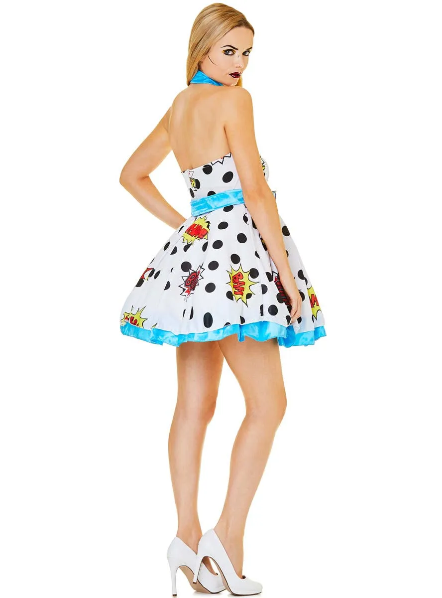 Miss Pop Art Womens Retro Comic Fancy Dress Costume