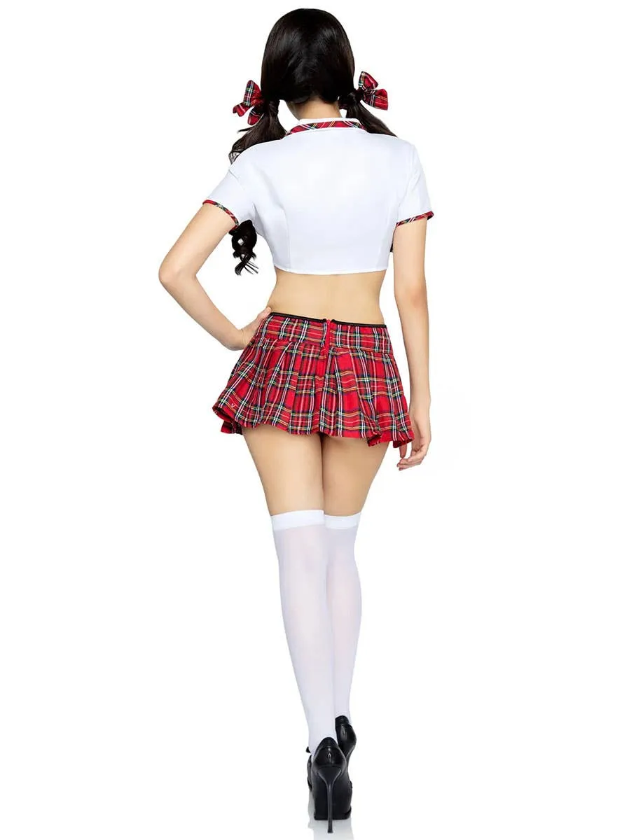 Miss Prep School Sexy Red Tartan Womens Costume