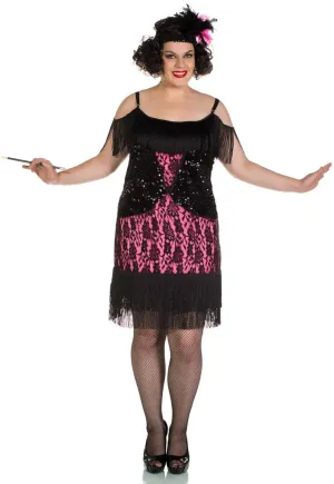 Miss Viola Plus Size Womens Deluxe 1920s Flapper Dress Costume