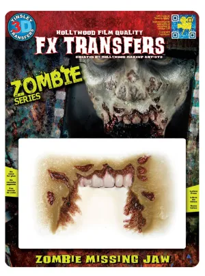 Missing Jaw Zombie Hollywood Quality 3D FX Transfer Wound