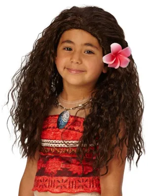 Moana Girls Long Brown Costume Wig