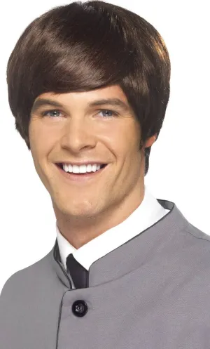Mod Male Short Brown 60s Wig for Men