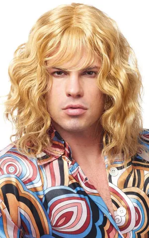 Model Dude Mens Wavy Blonde Costume Wig