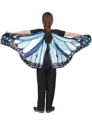 Monarch Butterfly Girls Blue and Black Fabric Wings