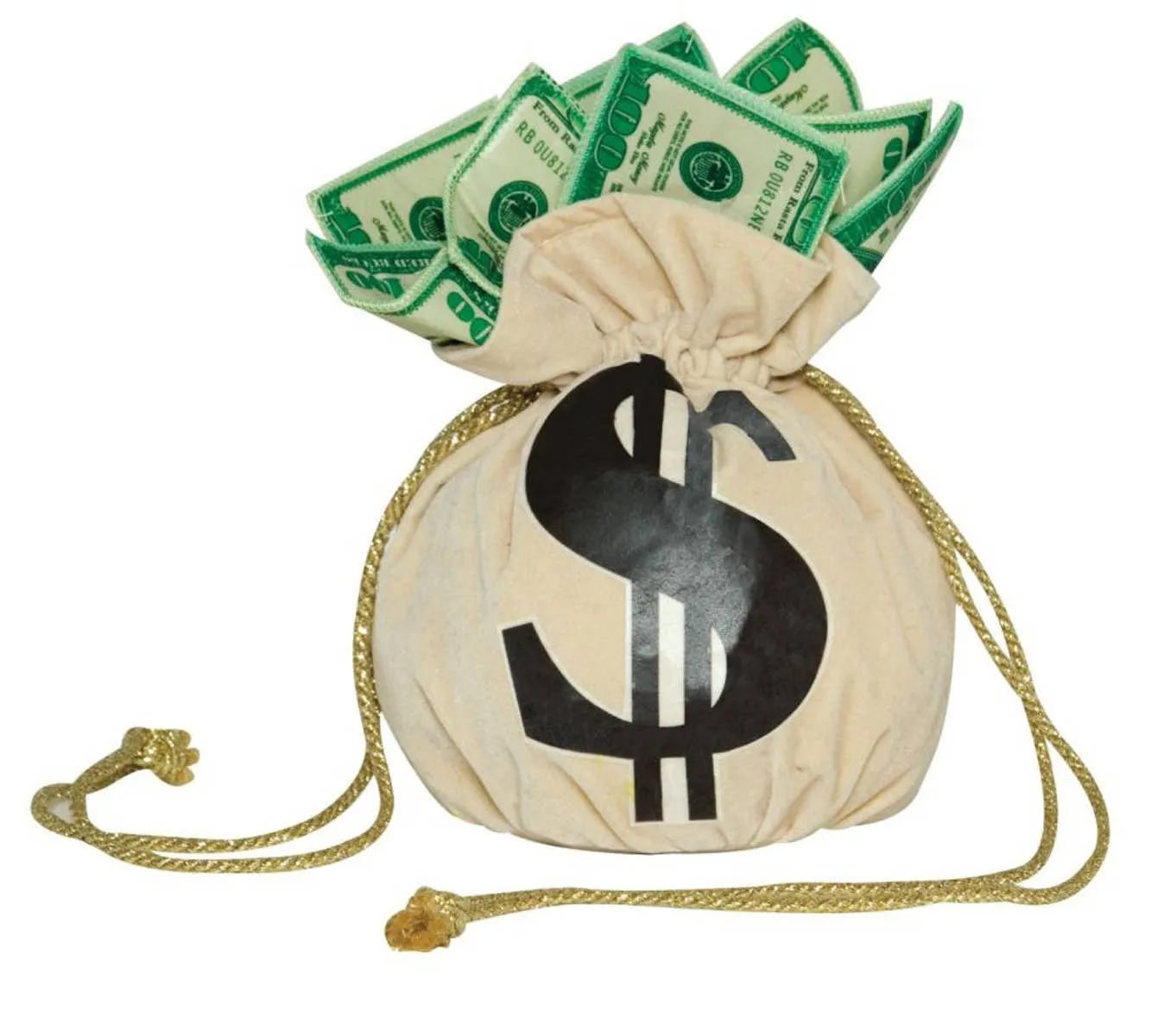 Money Bags Novelty Gangster Costume Handbag