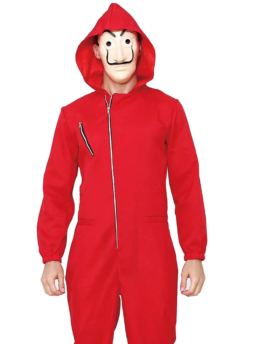 Money Heist Rebel Mens Red Costume Jumpsuit and Mask