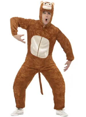 Monkey Mens Animal Fancy Dress Costume Onesie