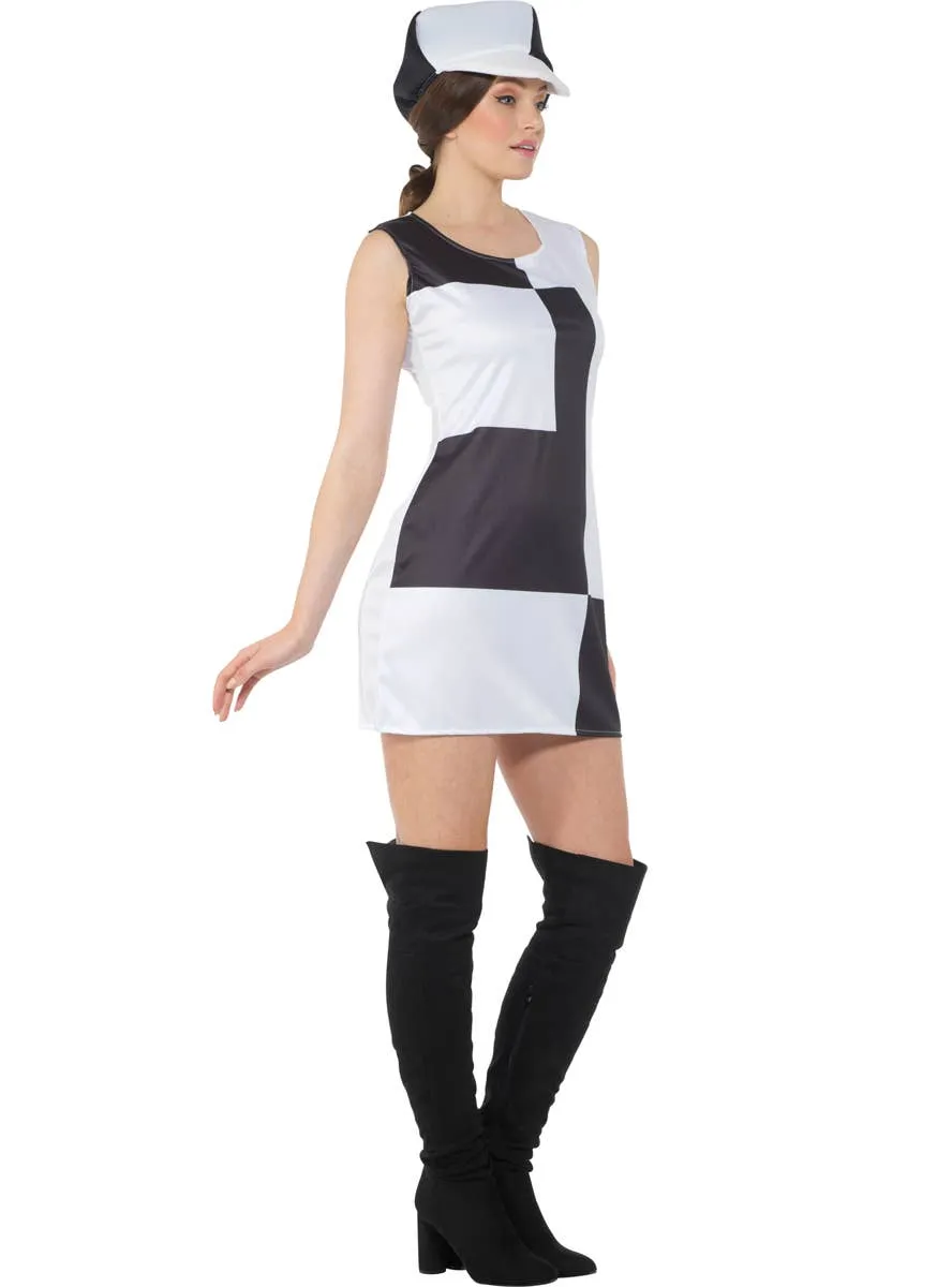 Monochrome Womens 60s Mod Dress Up Costume