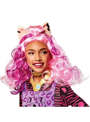 Monster High Clawdeen Wolf Girls Pink Costume Wig