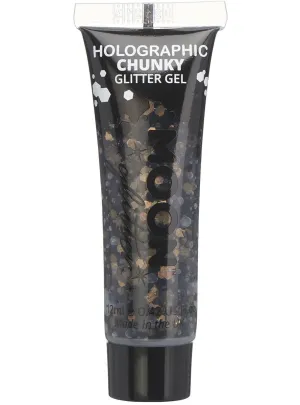 Moon Glitter Holographic Black Chunky Glitter Gel