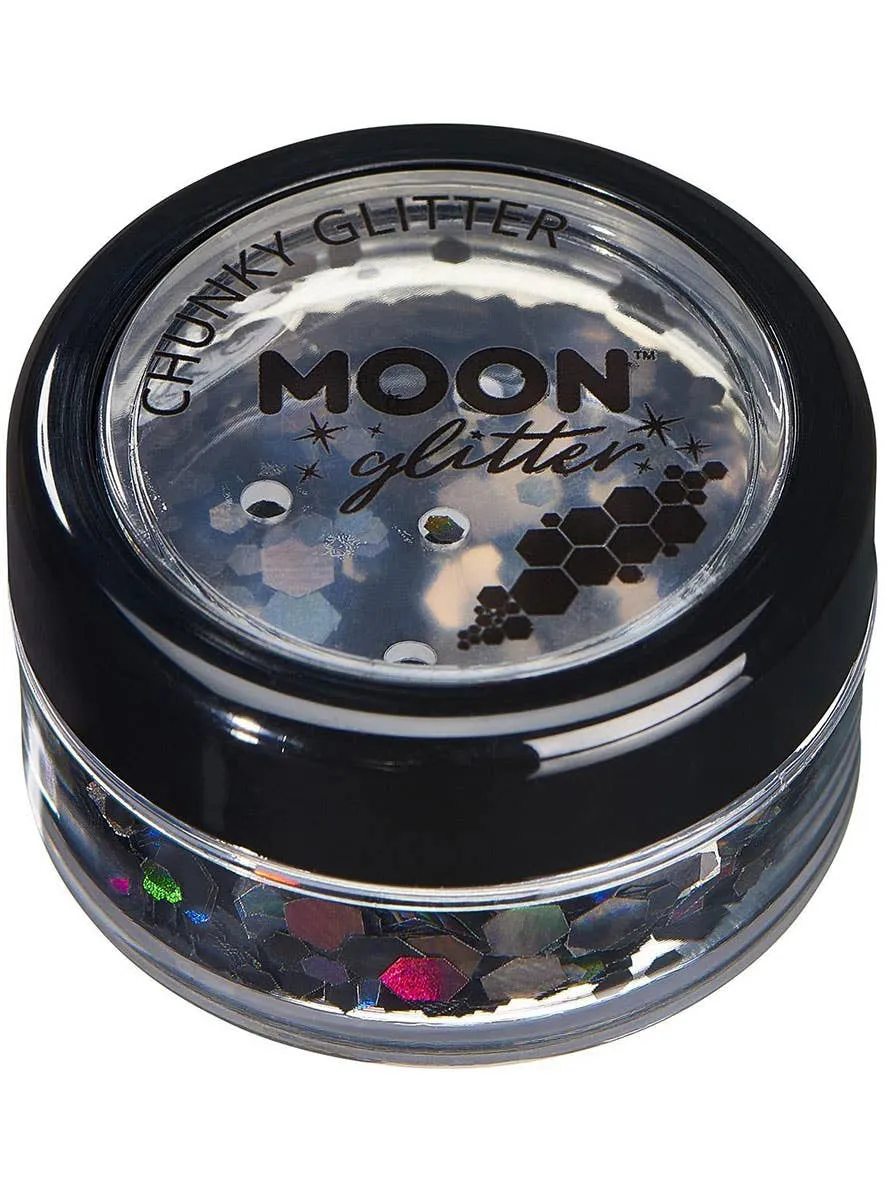 Moon Glitter Holographic Black Chunky Loose Glitter
