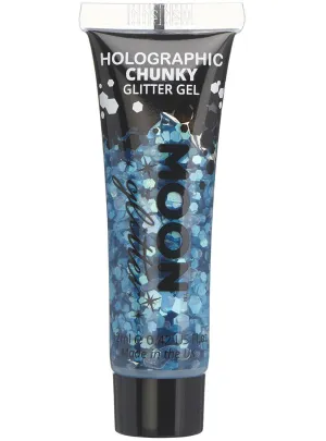 Moon Glitter Holographic Blue Chunky Glitter Gel