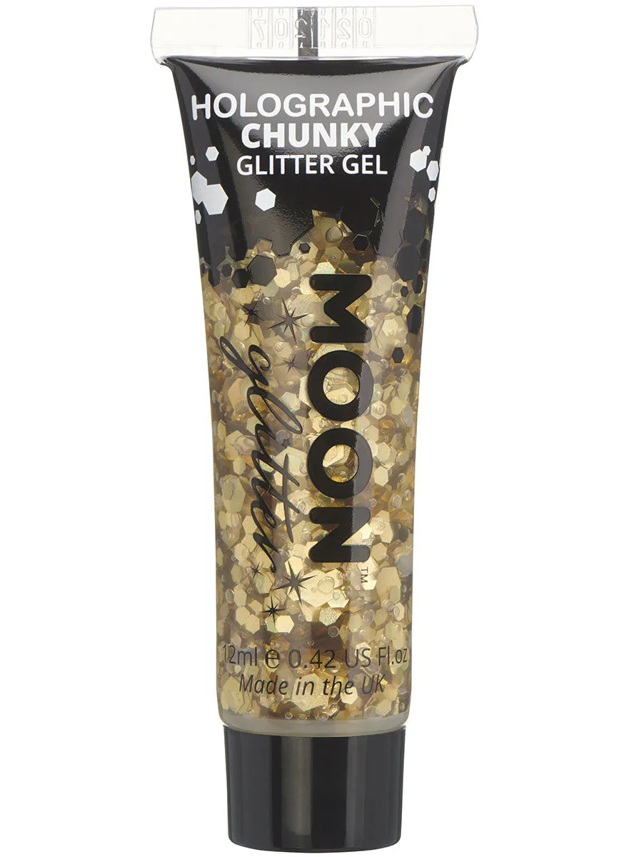 Moon Glitter Holographic Gold Chunky Glitter Gel