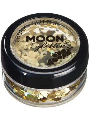 Moon Glitter Holographic Gold Chunky Loose Glitter