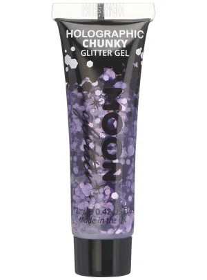Moon Glitter Holographic Purple Chunky Glitter Gel