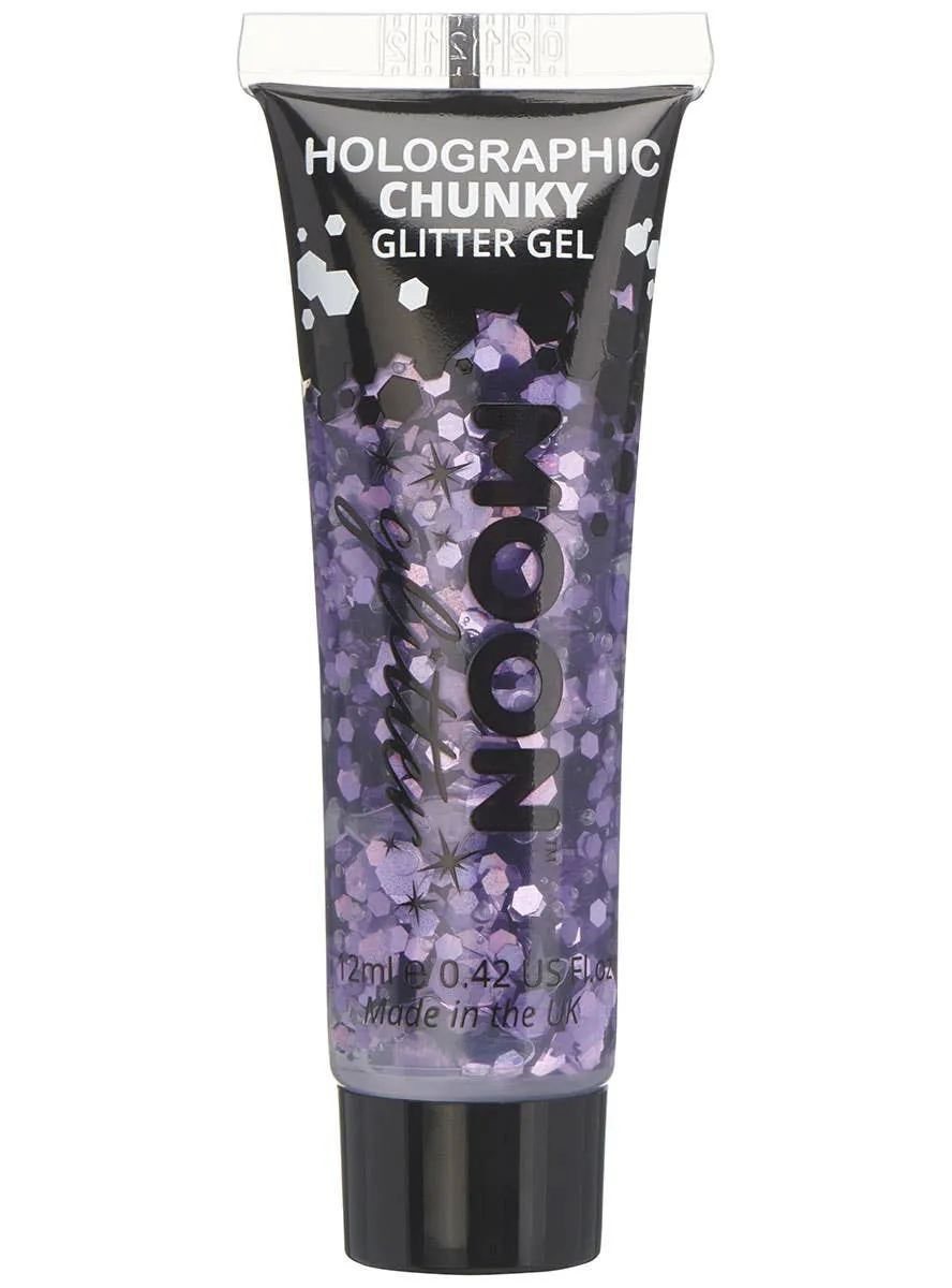 Moon Glitter Holographic Purple Chunky Glitter Gel