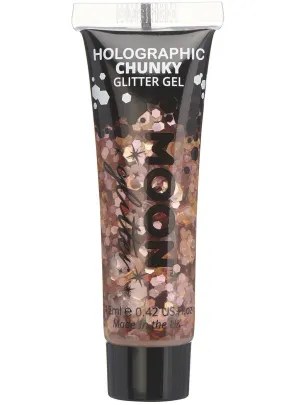 Moon Glitter Holographic Rose Gold Chunky Glitter Gel