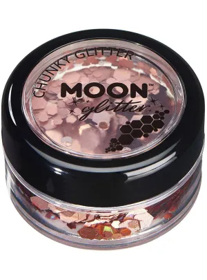 Moon Glitter Holographic Rose Gold Chunky Loose Glitter