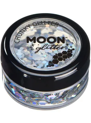 Moon Glitter Holographic Silver Chunky Loose Glitter