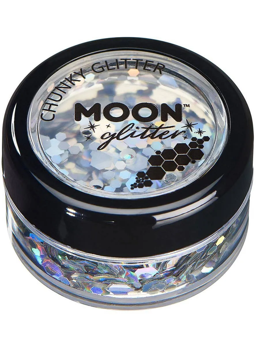 Moon Glitter Holographic Silver Chunky Loose Glitter