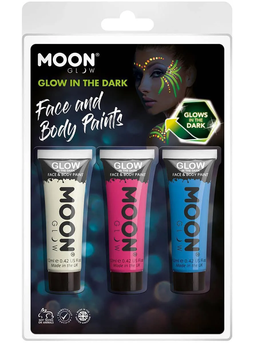 Moon Glow 3 Pack Glow In The Dark Face Paints