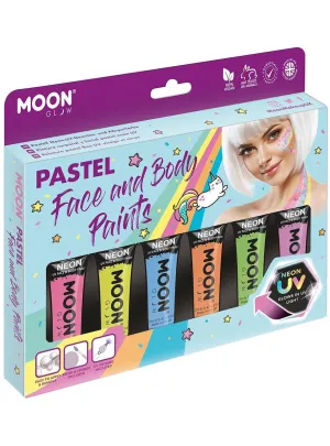 Moon Glow UV Reactive 6 Pack Pastel Face Paints