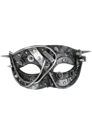 Mortimer Silver and Black Steampunk Masquerade Mask