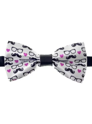 Moustache and Hearts Bow Tie Costume Accessory