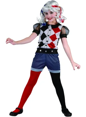 Movie Harlequin Inspired Girls Fancy Dress Costume