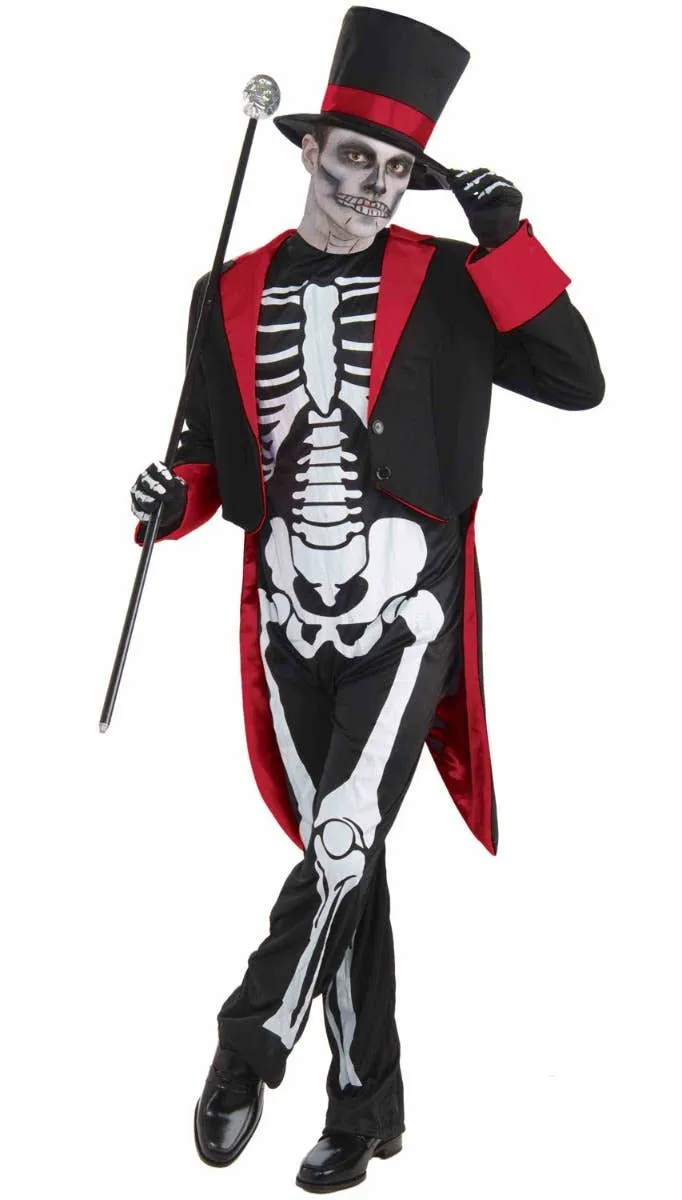 Mr Bone Jangles Mens Halloween Fancy Dress Costume