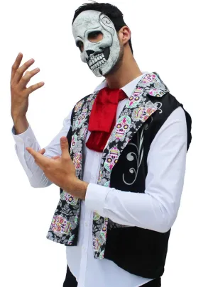 Mr Catrin Day of the Dead Mens Vest and Mask Costume