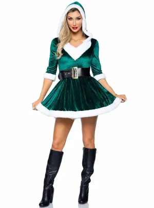 Mrs. Claus Green Velvet Womens Christmas Costume