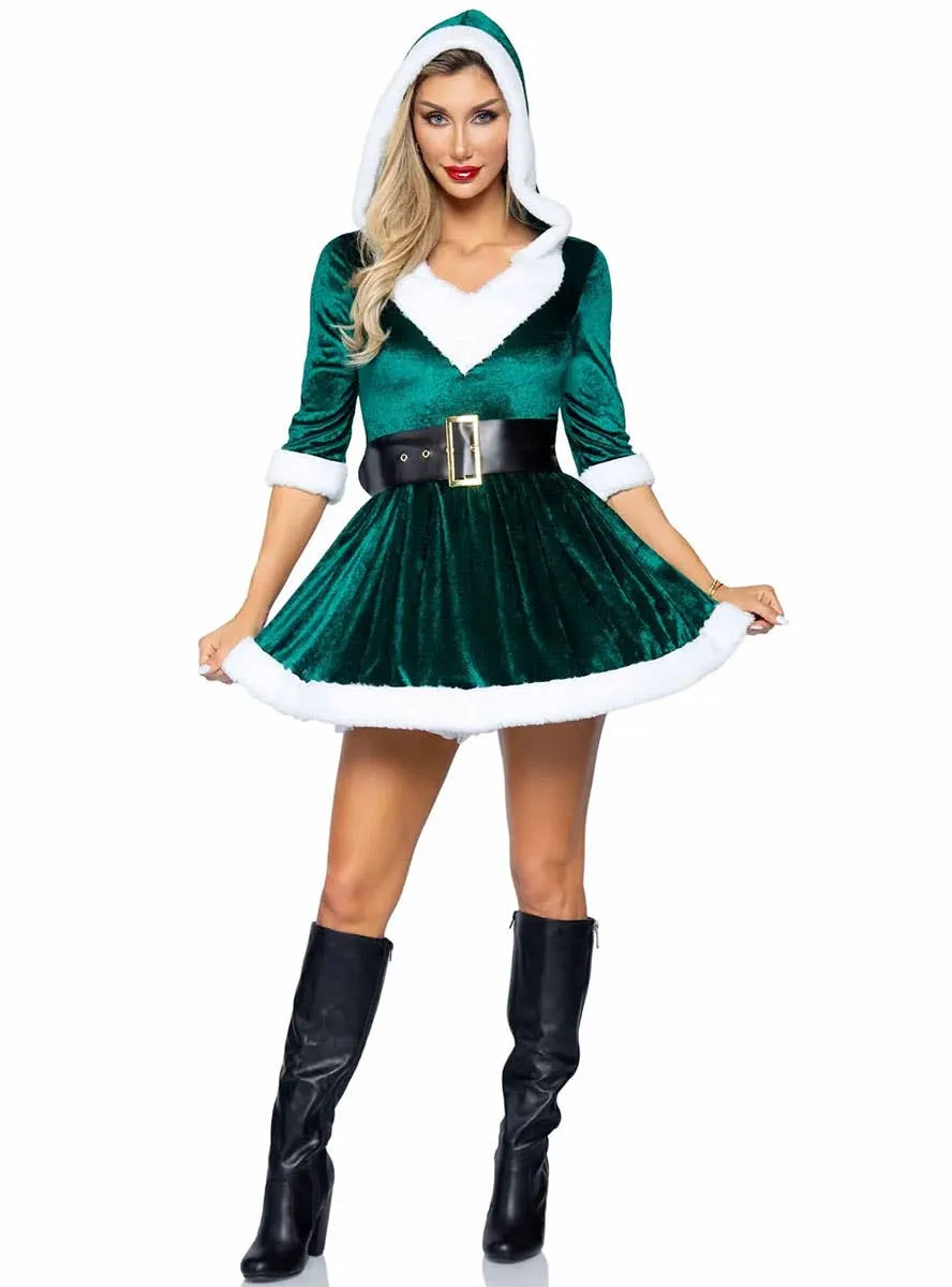 Mrs. Claus Green Velvet Womens Christmas Costume