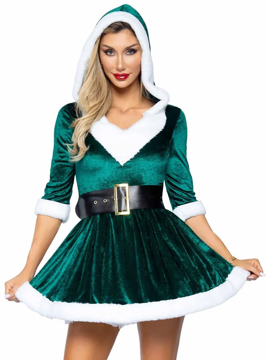 Mrs. Claus Green Velvet Womens Christmas Costume