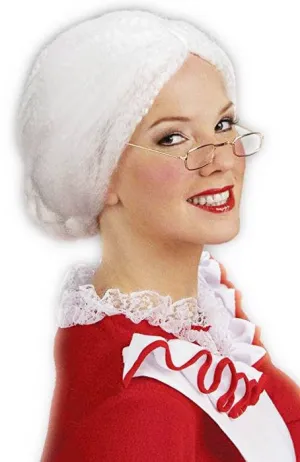 Mrs Santa Womens White Christmas Wig