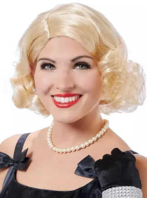 Mrs Sensational Womens Curly Blonde 1950s Costume Wig
